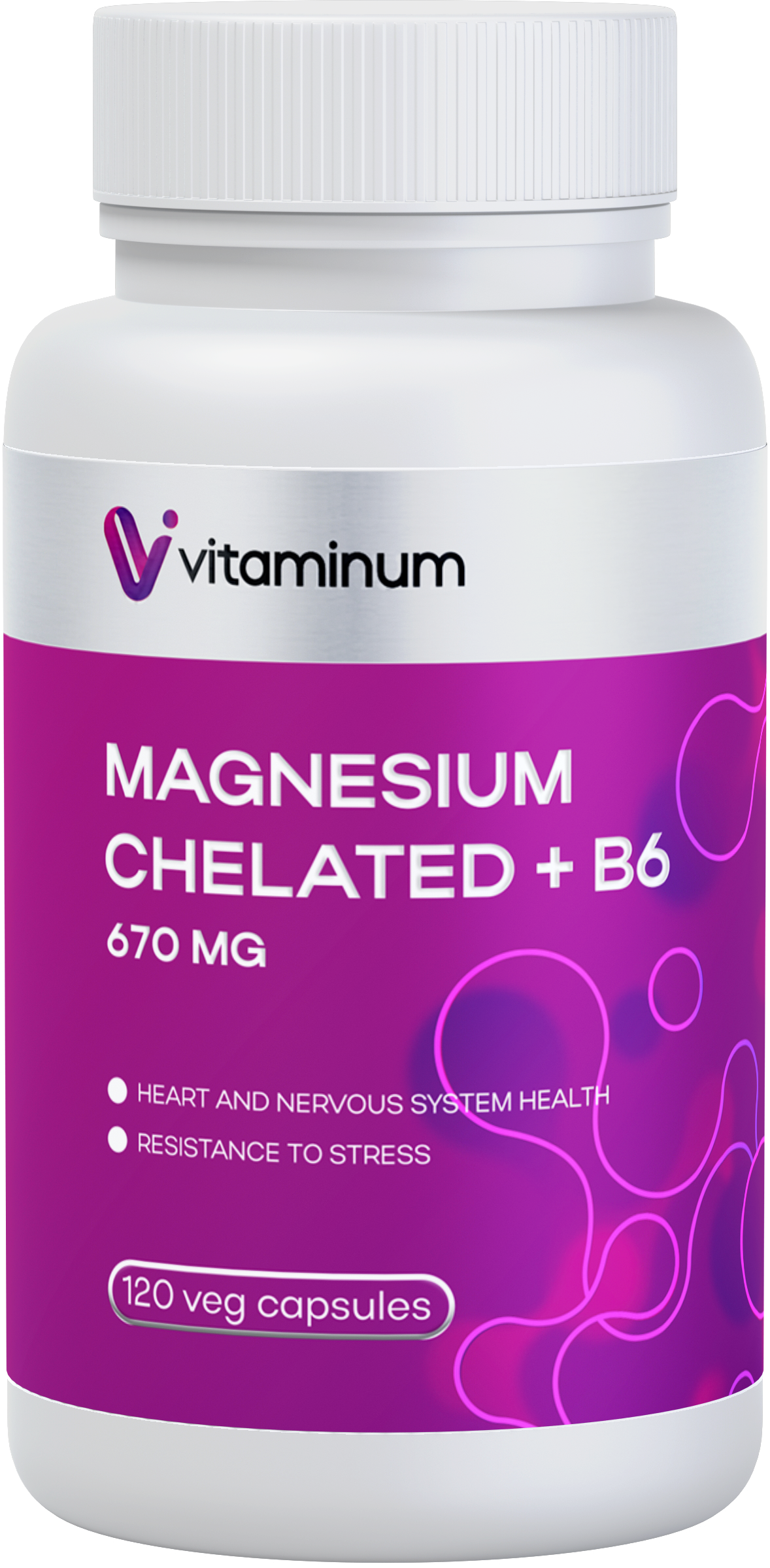  Vitaminum МАГНИЙ ХЕЛАТ + витамин В6 (670 MG) 120 капсул 800 мг  в Петрове Вале